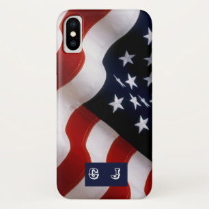 Elegant American Flag iPhone Custom Monogram Case-Mate iPhone Hülle