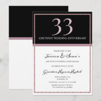 Elegant Amethyst & Black 33. Hochzeitstag