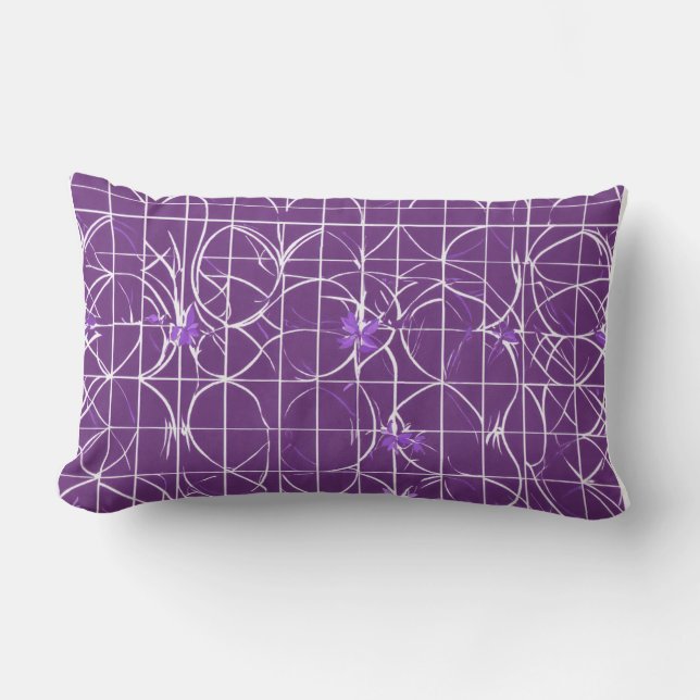 Elegant Amethyst Floral Pillow - Minimalistisch ge Lendenkissen (Vorderseite)