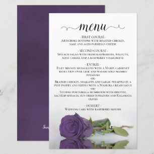 Elegant Amethyst Lila Rose Budget Wedding Menu