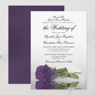 Elegant Amethyst Lila Rose feierliche Hochzeit Einladung