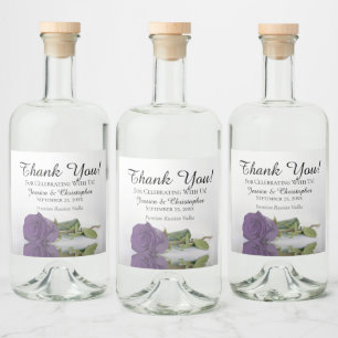 Elegant Amethyst Lila Rose Hochzeit Vielen Dank Alkoholflaschenetikett