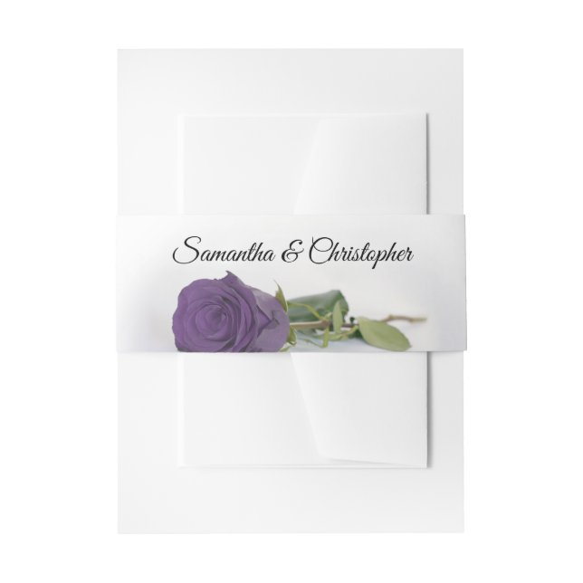 Elegant Amethyst Lila Rose Simple Glam Wedding Einladungsbanderole (Vorderseite Beispiel)