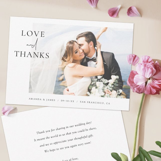 Élégant amour photo et merci mariage personnalisé (Créateur téléchargé)