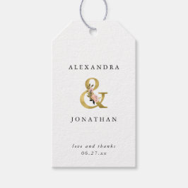 Elegant Ampersand | Hochzeit mit Gold und Blush Geschenkanhänger