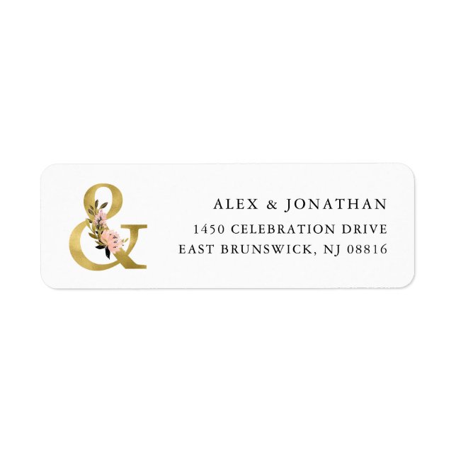 Elegant Ampersand | Hochzeiten mit Blütenblütenblü (Vorne)