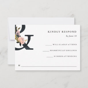 Elegant Ampersand RSVP für Schwarze und Weiße Ho