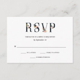 Elegant Ampersand | RSVP für Schwarze und Weiße Ho Karte