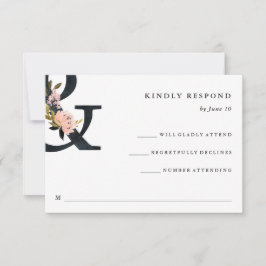 Elegant Ampersand | RSVP für Schwarze und Weiße Ho Karte
