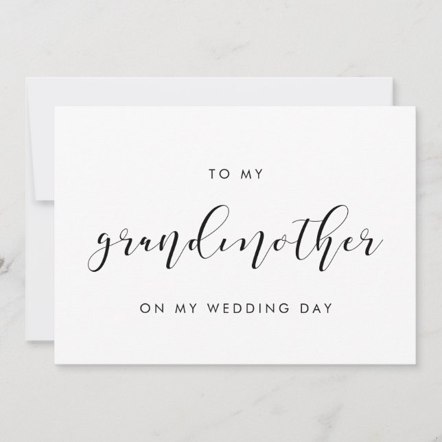 Elegant an meine Großmutter auf meiner Hochzeitsta Einladung (Vorderseite)
