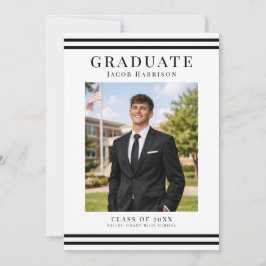 Elegant and modern Graduate Announcement Photo Car Einladung