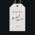 Elegant and Simple - Minimalist Bridal Shower Geschenkanhänger<br><div class="desc">Celebrate your special day with our elegant and simple bridal shower thank you gift tag - minimalistic style. Perfect for your party celebration,  this modern black and white invite will impress your guests with its minimal,  elegant and simple design with bold handwritten typography.</div>