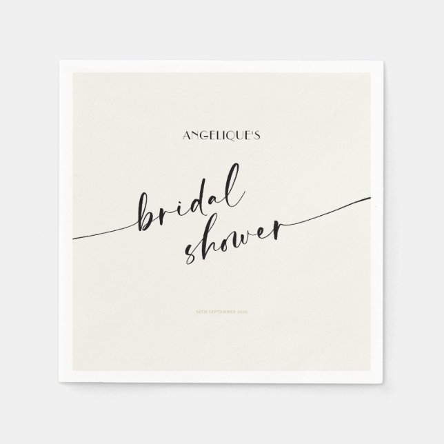 Elegant and Simple - Minimalist Bridal Shower Serviette (Vorderseite)