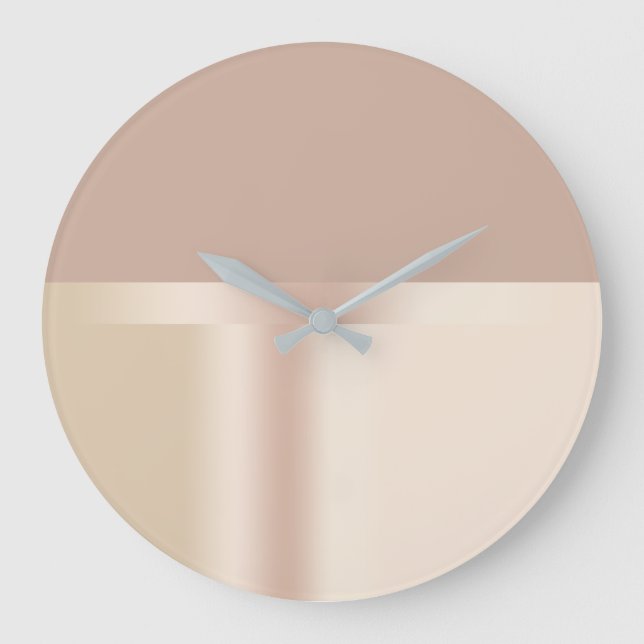 Elegant and stylish rose gold brown große wanduhr (Vorderseite)