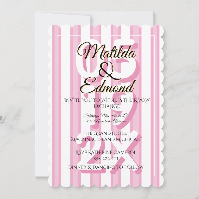 Elegant and Whimsical Pastel Stripes  Einladung (Vorderseite)