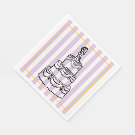 Elegant and Whimsical Pastel Stripes  Serviette