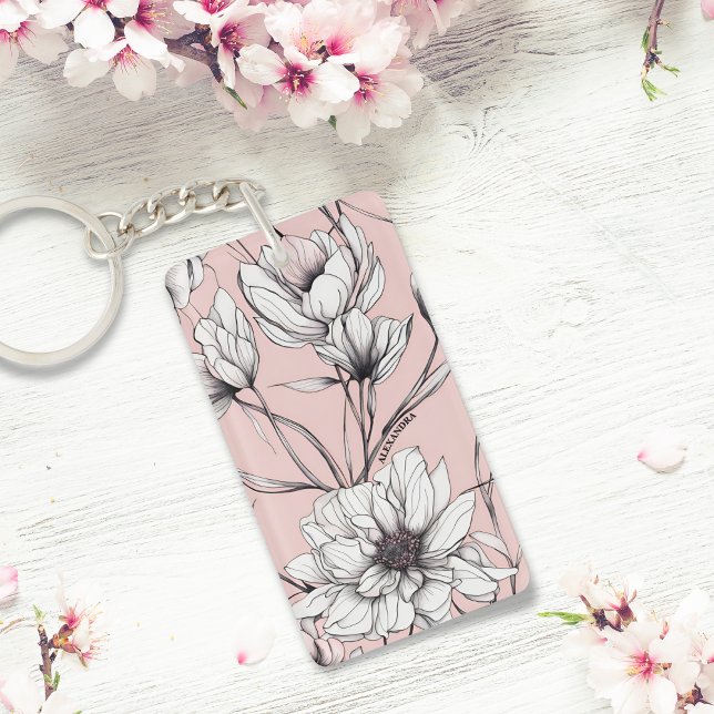 Élégant Anémone Floral Nom personnalisé (Créateur téléchargé)