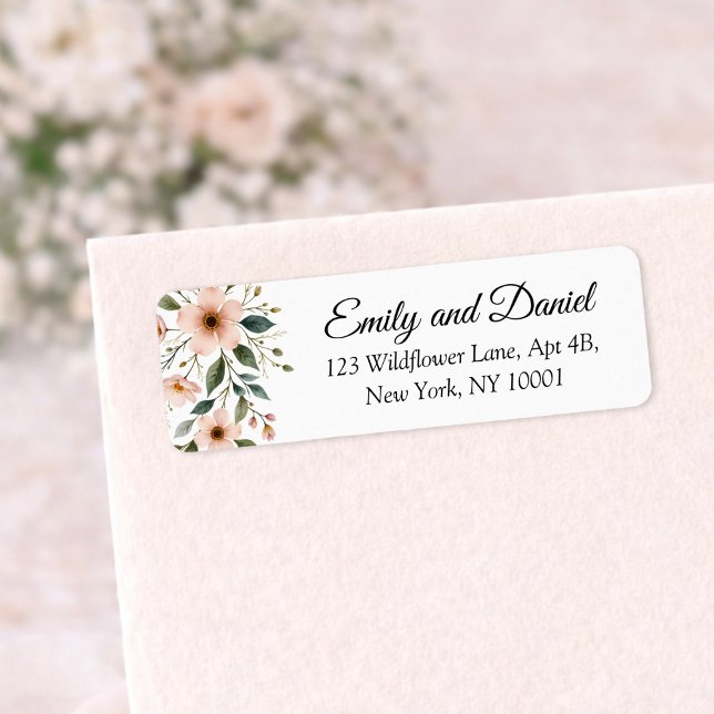 Elegant Anemone Wildflower Wedding Return Address  (Von Creator hochgeladen)