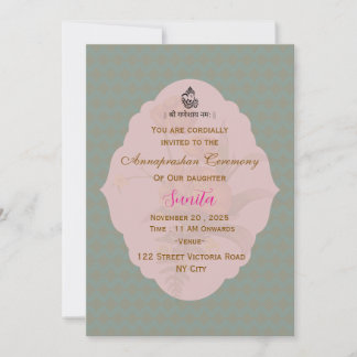 Elegant Annaprashan Ceremony Invitation Einladung