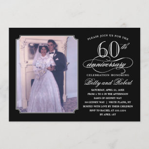 Élégant anniversaire de la fête Photo Invitation