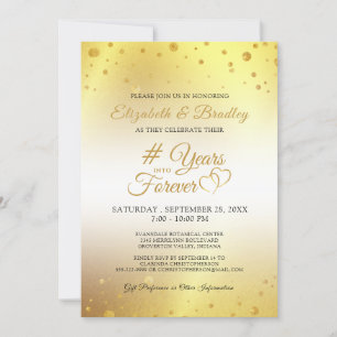 Elegant Anniversary # YEARS INTO FOREVER Gold Einladung