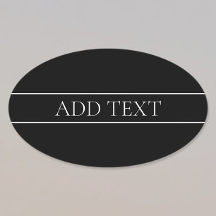 Elegant anpassbarer weißer Text und Linien Ovaler Aufkleber