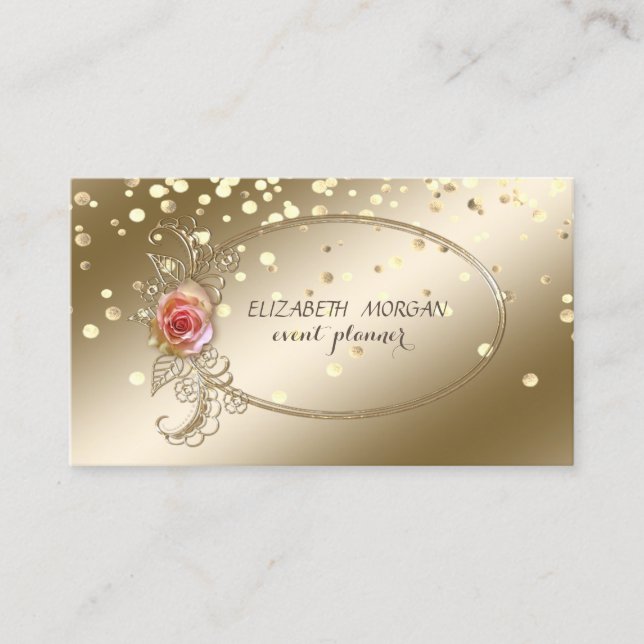 Elegant anspruchsvoll ,Gold Confetti,Rose Visitenkarte (Vorderseite)