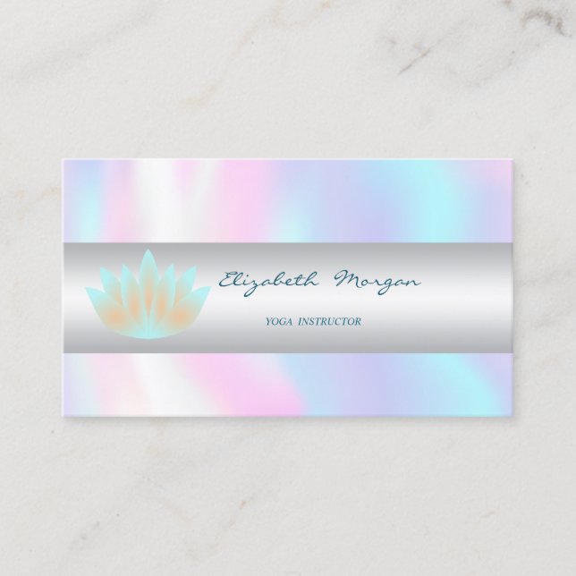 Elegant anspruchsvoll modern,Lotus,holografisch Visitenkarte (Vorderseite)