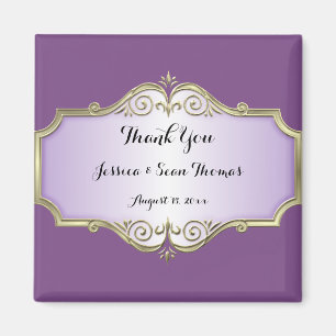 Elegant Antique Satin Wedding Vielen Dank Magnet