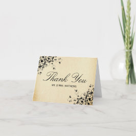 Elegant Antique Swirls Wedding Thank You Dankeskarte