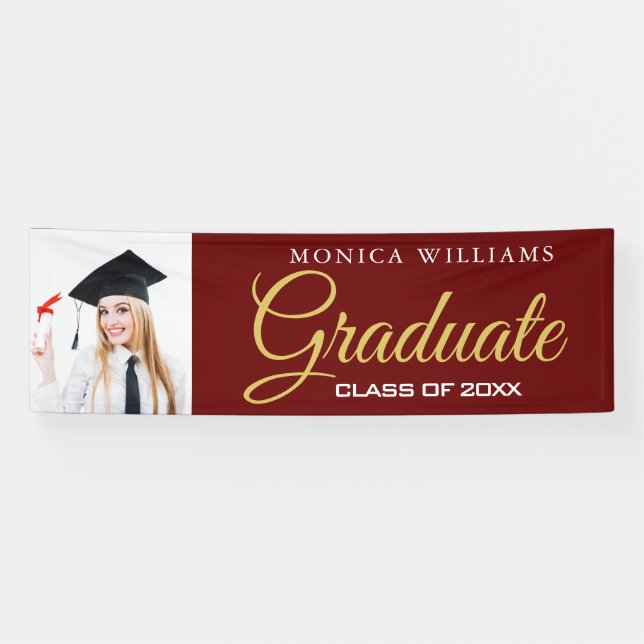Élégant apporté et or 2021 diplômé Bannière photo (Horizontal)