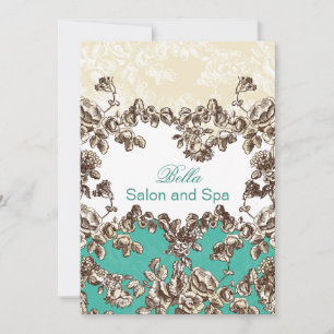 élégant aqua fleurie Business Merci Cartes