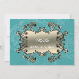 élégant aqua fleurie Business Merci Cartes