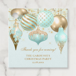 Elegant Aqua Gold Ornaments Christmas Party Geschenkanhänger
