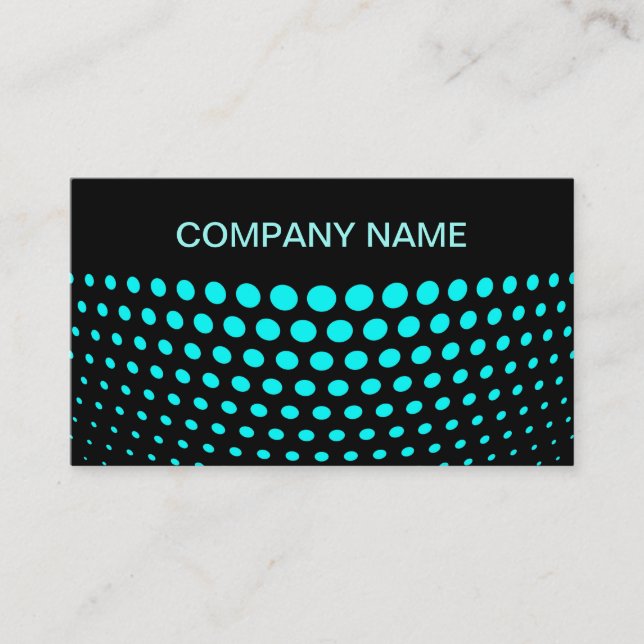 Elegant Aqua Polka Dot Pattern Visitenkarte (Vorderseite)