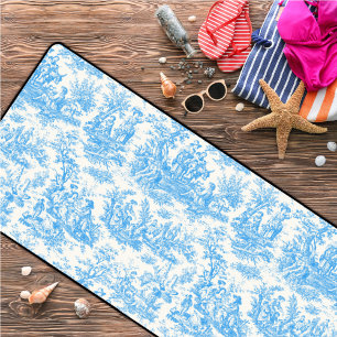 Elégant aqua vintage bleu toile de jouy