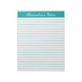 Elegant Aquamarin 8,5 x 11 Letter Größe Personalis Notizblock