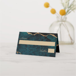 Elegant Aquamarin Aqua Agate Wedding Platzkarte