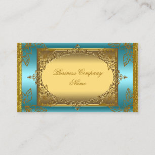 Elegant Aquamarin Blue Gold Elite Visitenkarte