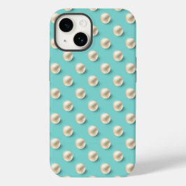Elegant Aquamarin & Pearls iPhone Case