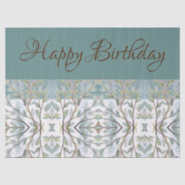 Elegant Aquamarin und braun Seidenpapier
