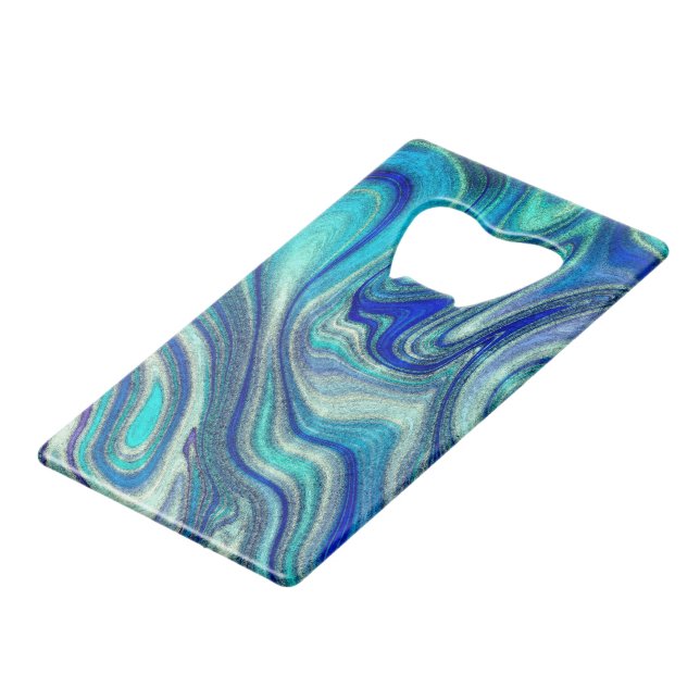 Elégant Aquamarine Paua Rainbow Shell inspiré (Devant Angle)