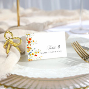 Elégant Aquarelle Fleurs Sauvages Mariage Carte Pl