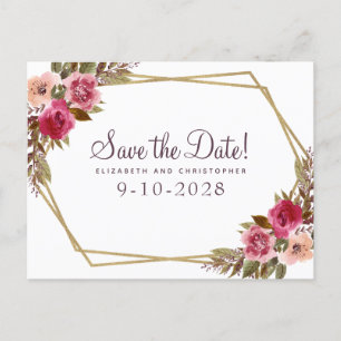 Élégant Aquarelle Florale Faire-Part de Mariage de
