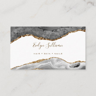 élégant aquarelle gris agate carte de visite