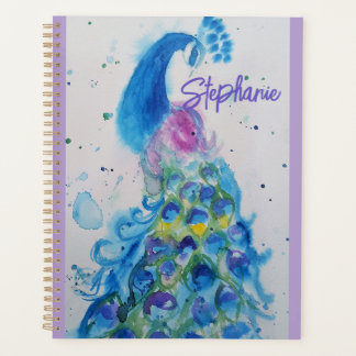 Élégant aquarelle paon couleurs pastel pour femmes