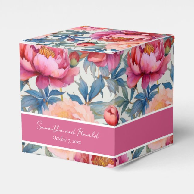 Elégant Aquarelle Peony Flowers Ballotins (Verso)