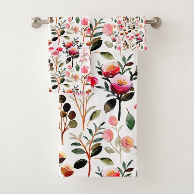 Elégant Aquarelle rose Floral Motif (En situation)