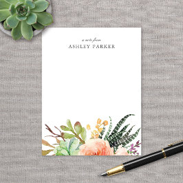Elégant Aquarelle Succulent Carte pour notes perso