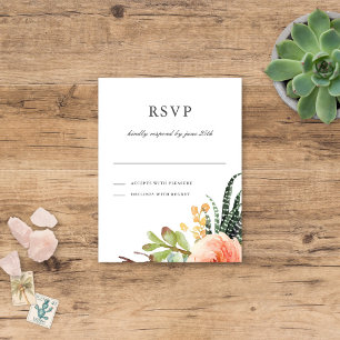 Elégant aquarelle Succulent RSVP Réponse du Mari